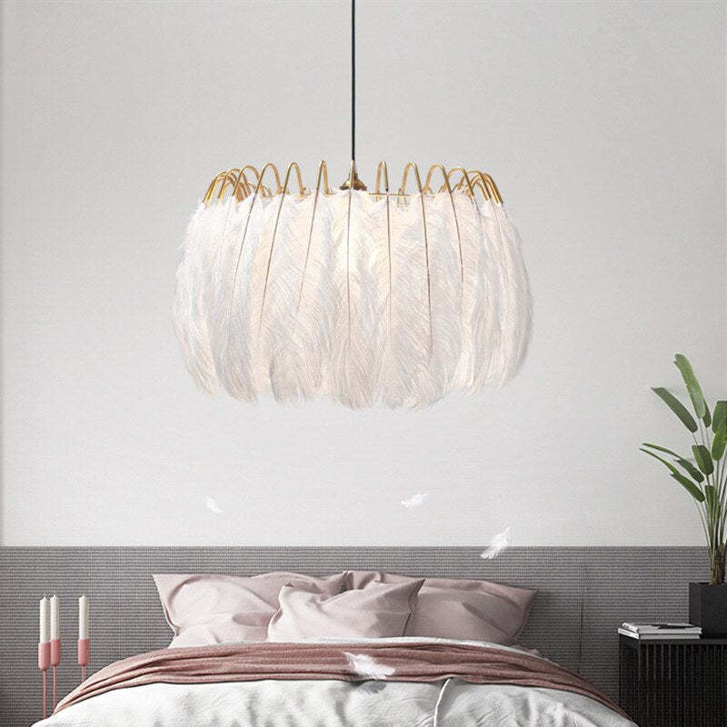 O'Moore Moderne Crown Shaped Hanglampen Zwart/Wit Metaal Veren Slaapkamer