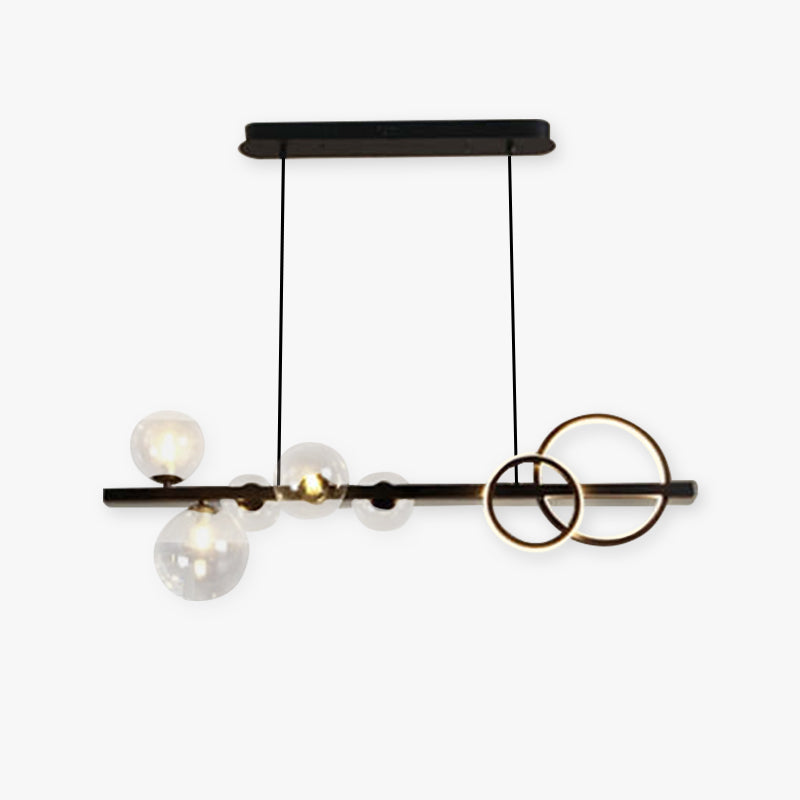 Valentina Vintage LED Hanglampen Zwart Gouden Glas Metaal Woonkamer
