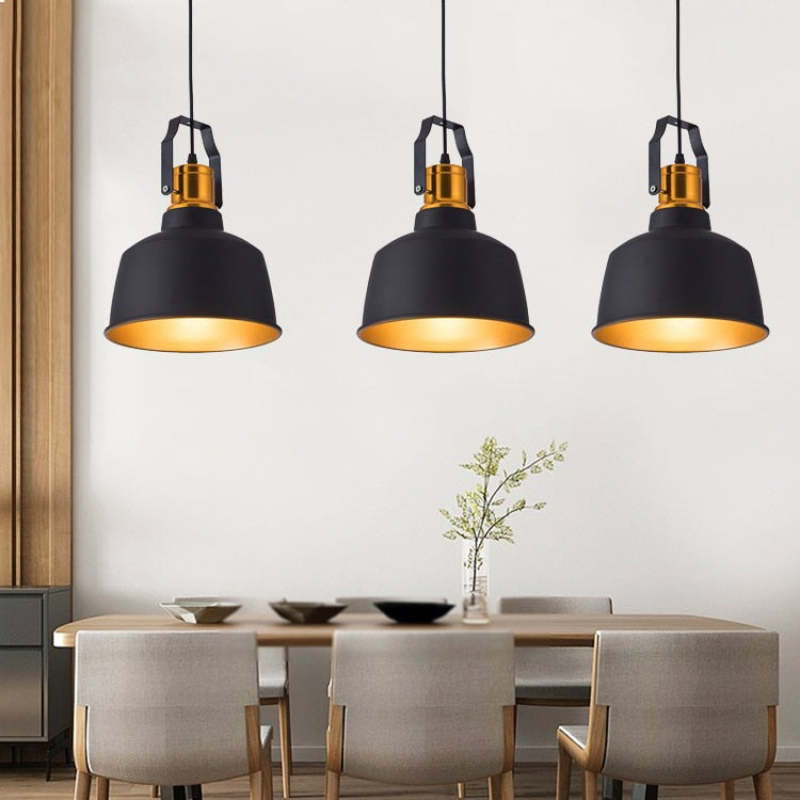 Alessio Industriele LED Hanglamp Zwart Goud Metaal Eetkamer Slaapkamer