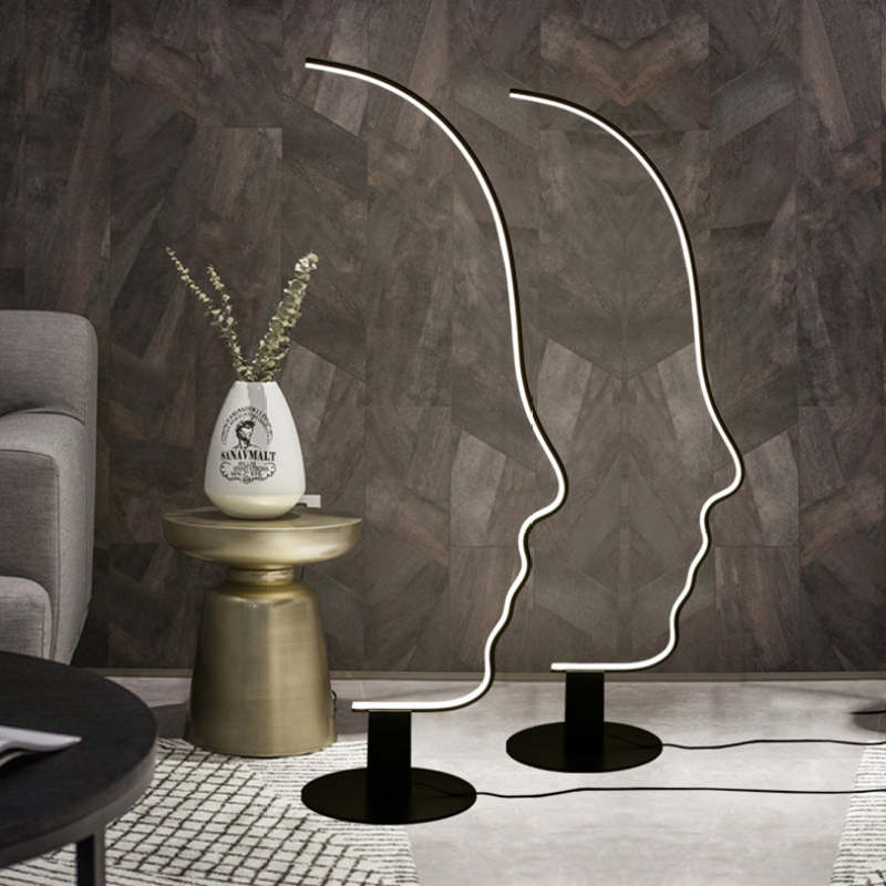 Edge Postmodern Menselijk Gezicht LED Vloerlampen Slaapkamer Woonkamer