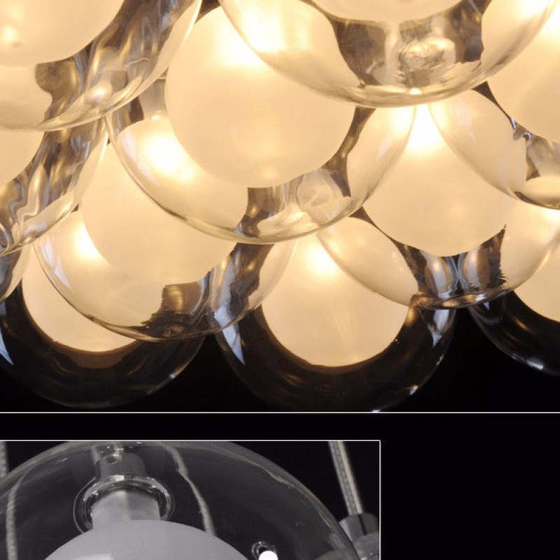 Valentina Ronde LED Hanglampen Wit Metaal Glas Slaapkamer Eetkamer