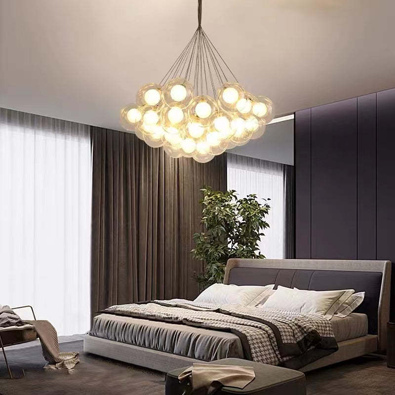 Valentina Ronde LED Hanglampen Wit Metaal Glas Slaapkamer Eetkamer