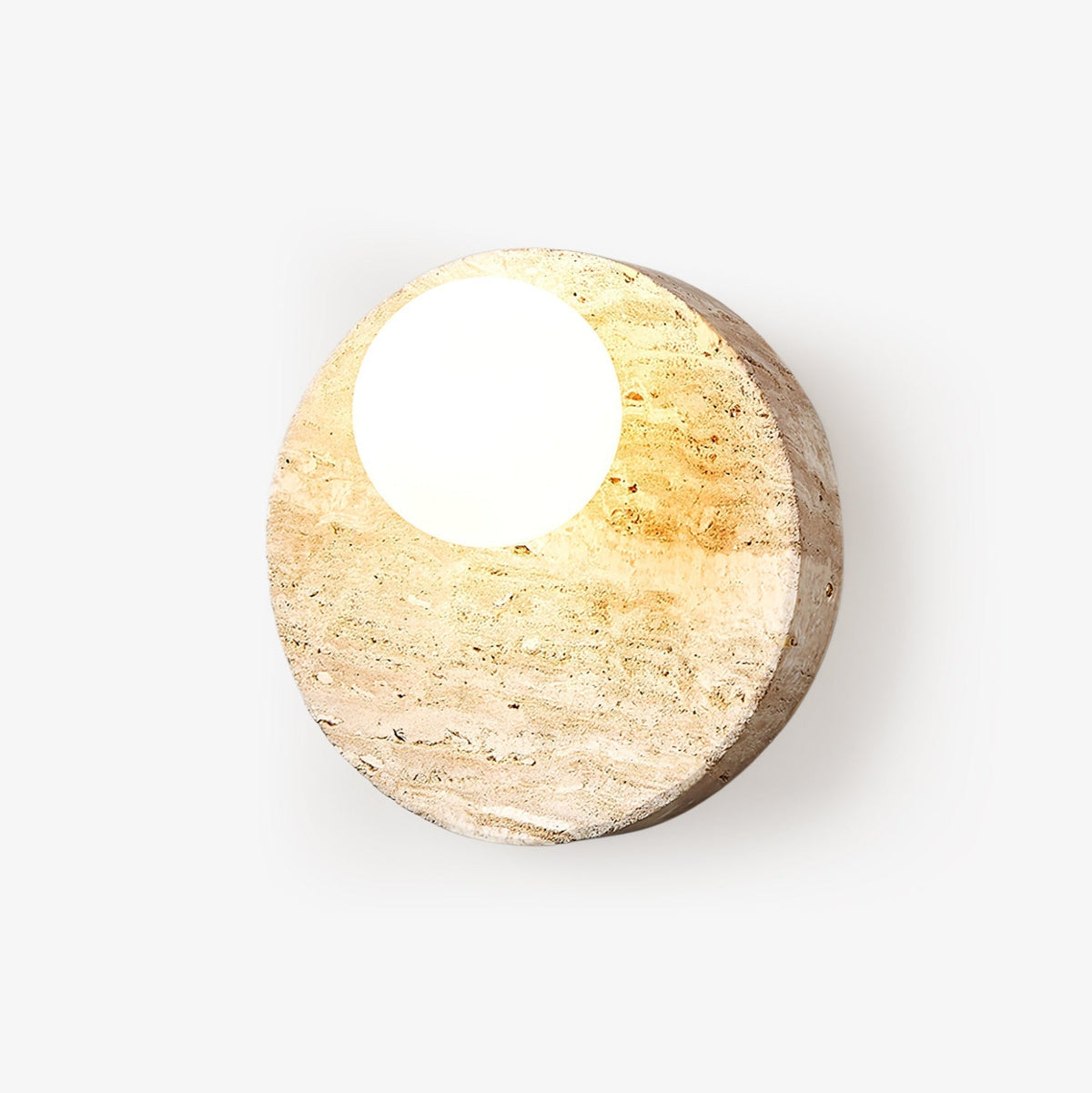 Kivros wandlamp in geel travertin