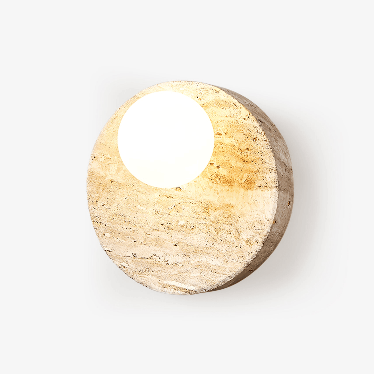 Kivros wandlamp in geel travertin