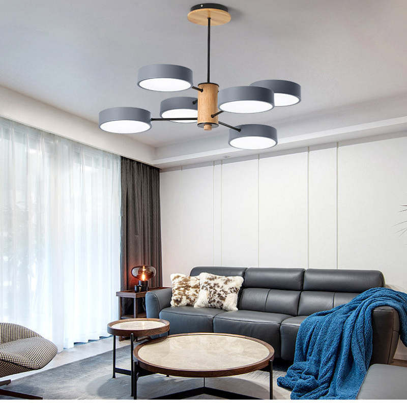 Sienna  Art Deco Hanglampen Wit Groen Grijs Metaal Hout Woonkamer