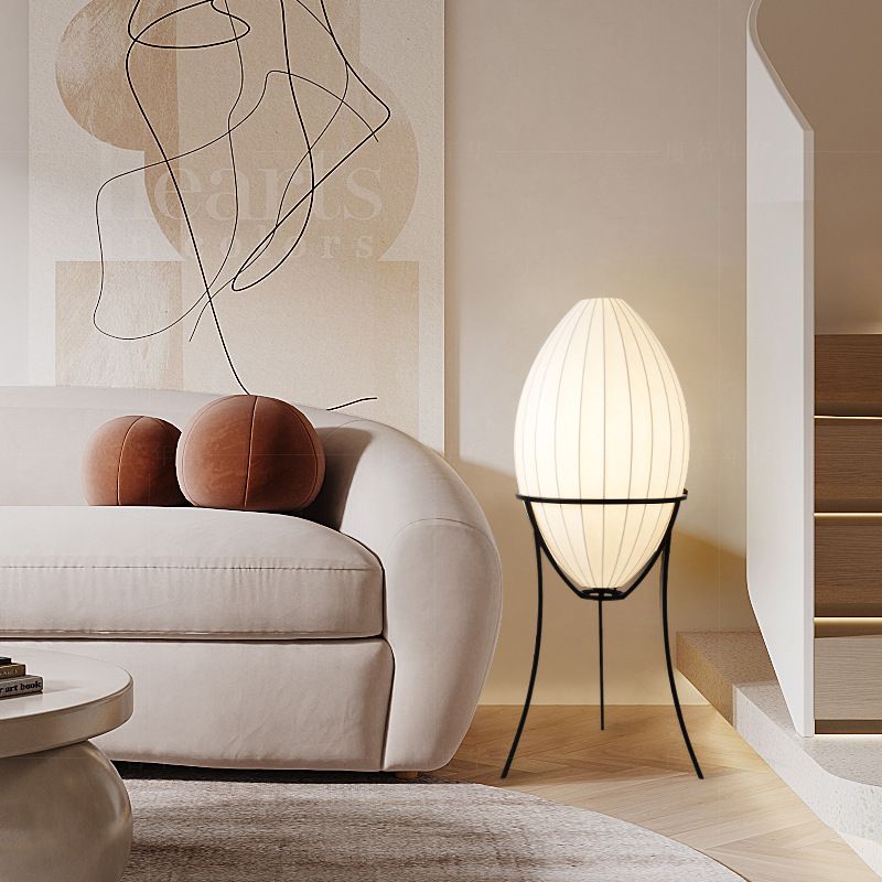 Renée Moderne Design LED Ei-vormige Vloerlamp Stof/Metaal Woonkamer/Slaapkamer