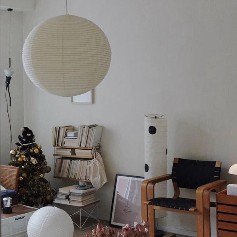 Ritta Japans Sferisch Papier Metaal Hanglampen Slaapkamer