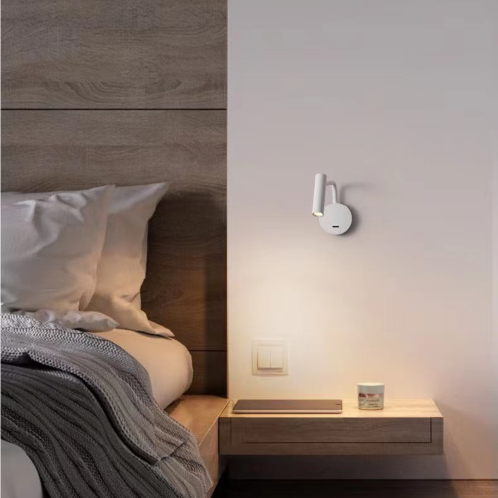 Orr Kleine LED Wandlampen Zwart Metaal Acryl Slaapkamer Eetkamer