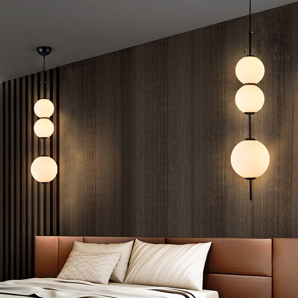 Valentina Moderne LED Hanglamp Zwart Metaal Glas Eetkamer Slaapkamer