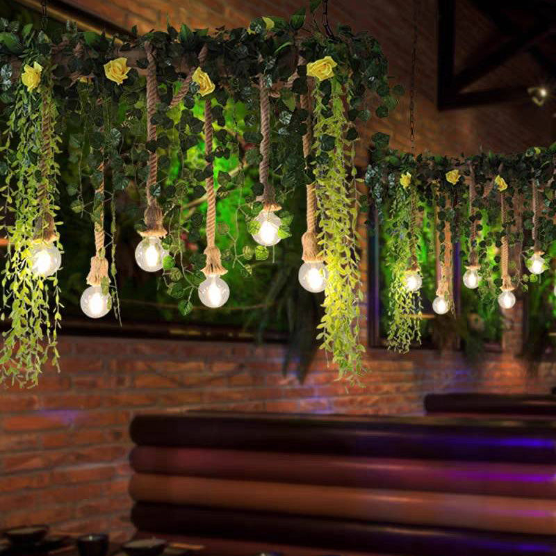 Nest Vintage Design LED Hanglamp Kunstgras Groen Woonkamer
