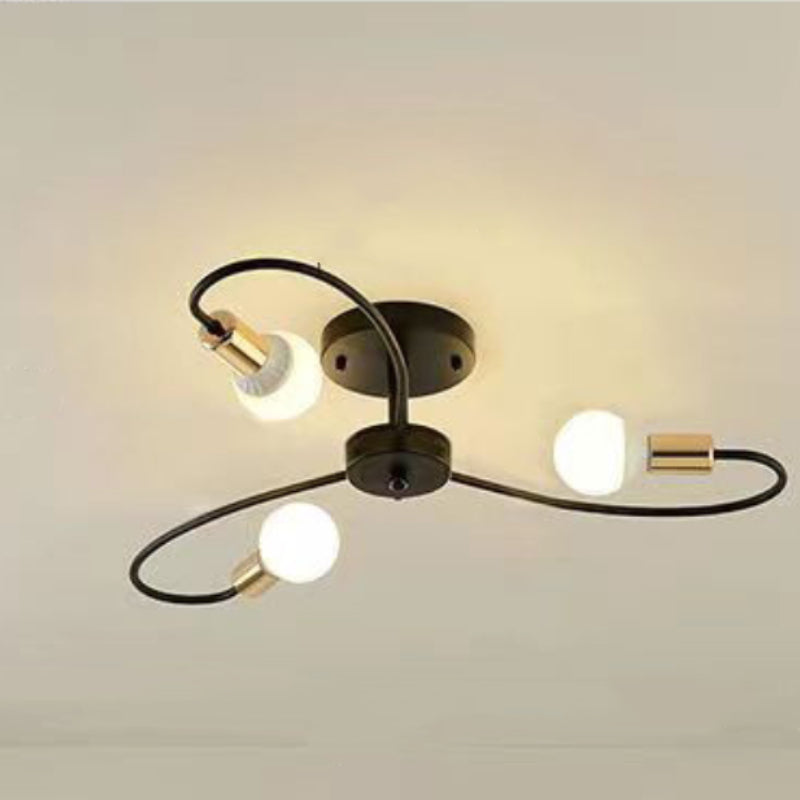 Valentina Industriele LED Plafondlamp Zwart Goud Metaal Slaapkamer