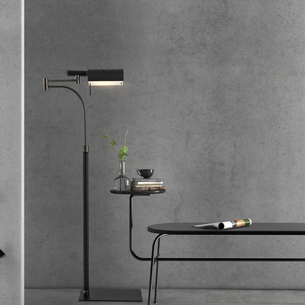 Salgado Modern Design LED Vloerlamp Zwart Leer Metaal Eetkamer