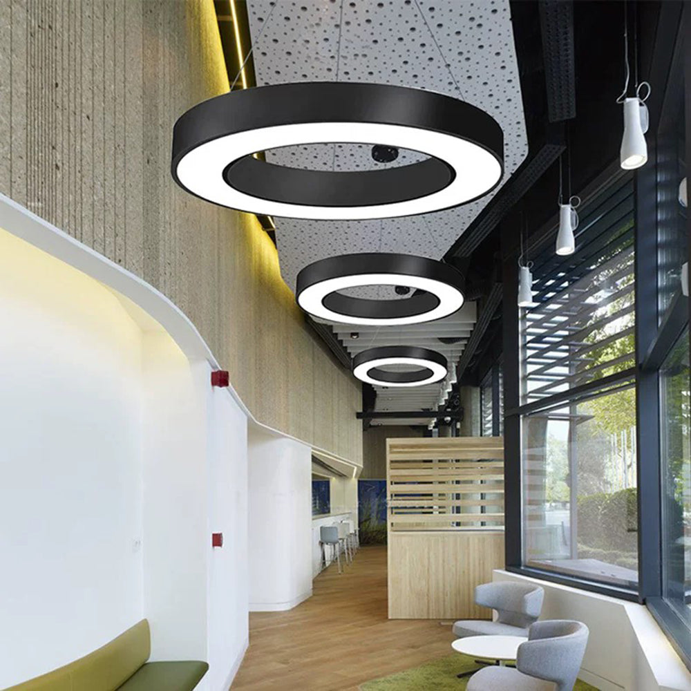 Arisha Moderne Ronde Hanglampen Wit Zwart Metaal Woonkamer Keuken
