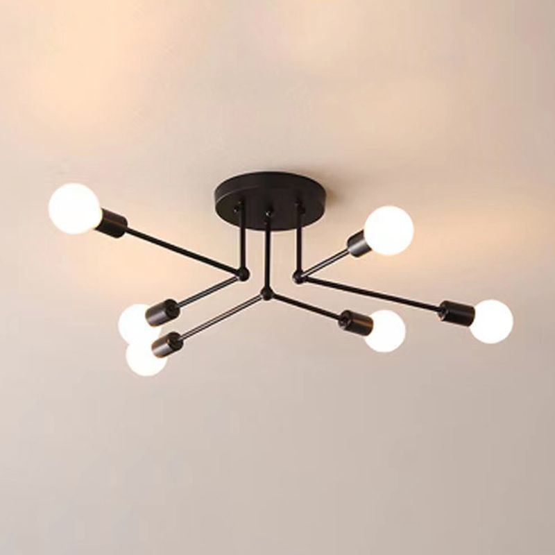 Valentina Industrieel LED Plafondlamp Zwart Witte Metaal Slaapkamerm