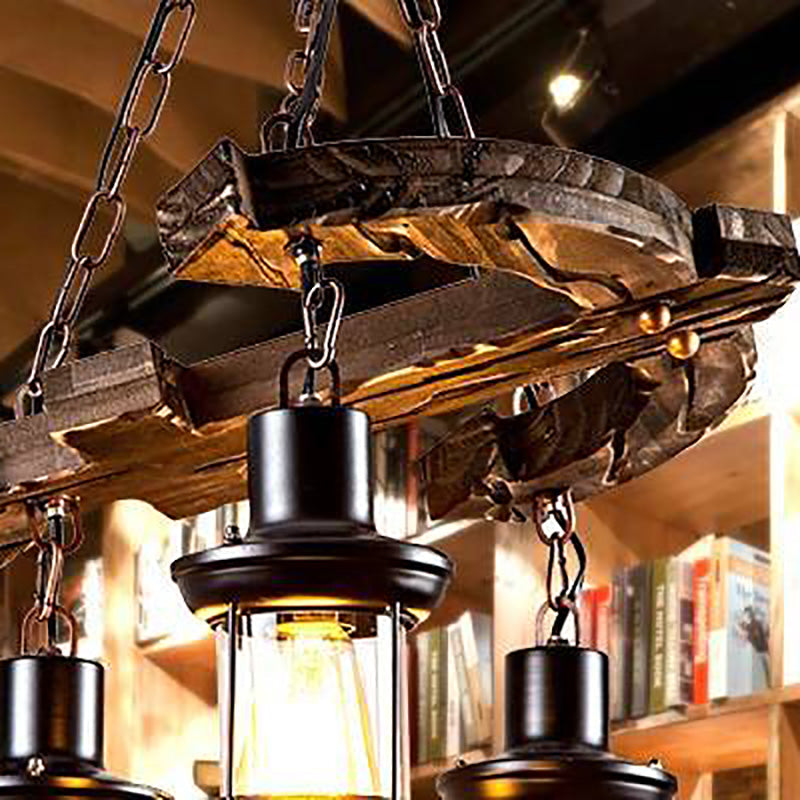 Austin Retro Design Hanglamp Kroonluchter Van Hout/Metaal