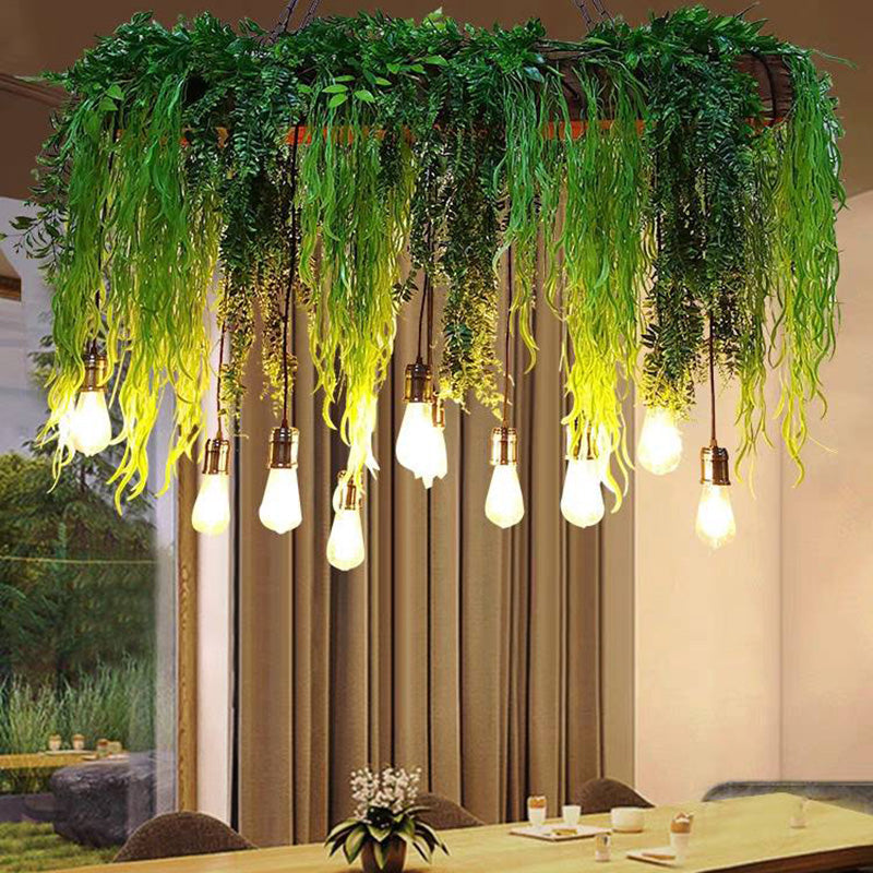 Nest Moderne Design LED Hanglamp Groen Hoot Kunstgras Woonkamer