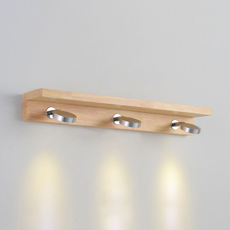Ozawa Moderne Rond/Rechthoek/Ovaal LED Wandlamp Hout/Acryl Bruin Slaap/Woon/Badkamer