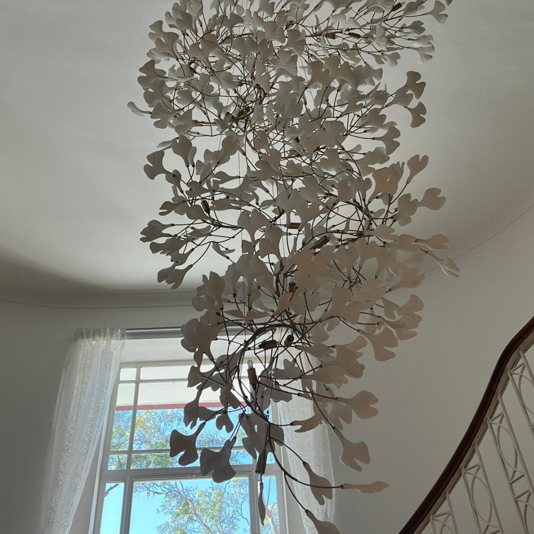 Olivia Moderne Wit Blad Hanglamp, Metaal Woonkamer/Slaapkamer