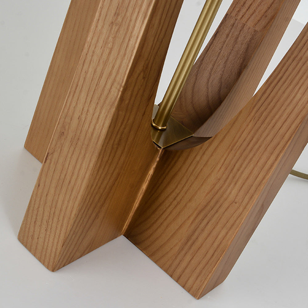 Ozawa Design Rechthoekig Blok LED Vloerlamp Walnoot Hout Woonkamer/Eetkamer