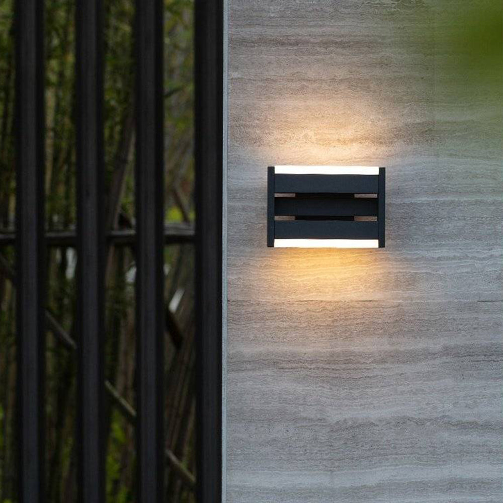 Orr Moderne LED Kubus Buitenlamp Sensor Metaal Zwart Tuin/Stoeprand/Balkon