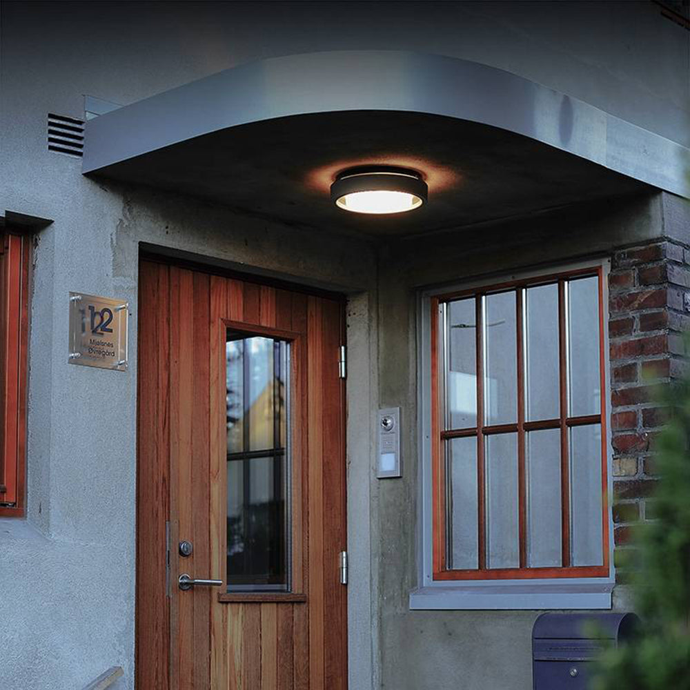 Orr Moderne LED Ronde Buitenlamp Zonne Metaal/Acryl Zwart Tuin/Stoeprand/Balkon