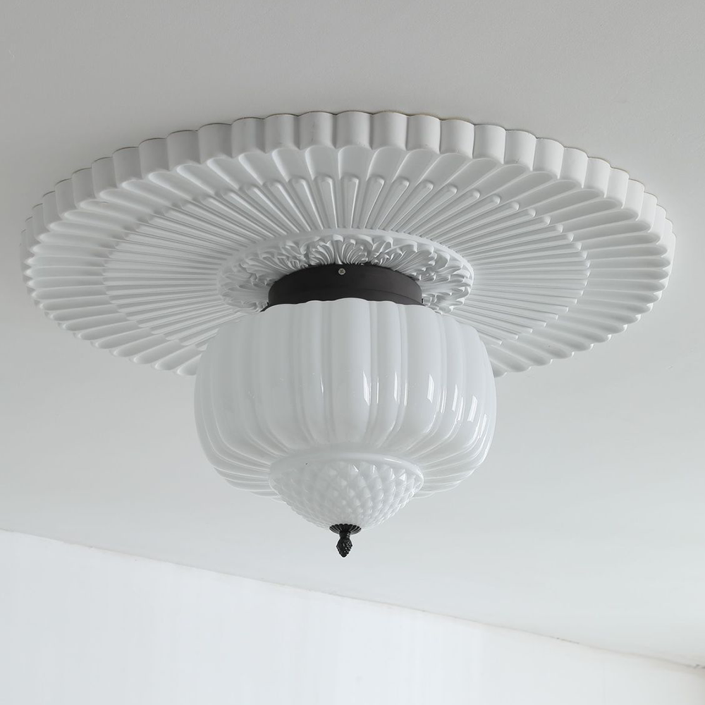 Nielsen Moderne Inbouwmontage Plafondlamp Metaal Glas Slaapkamer