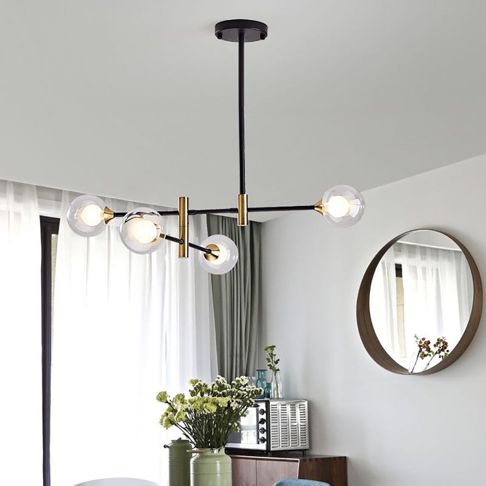 Valentina Moderne Design LED Nordic Bolvormige Kroonluchter Metaal/Glas Zwart/Goud Woon/Slaapkamer