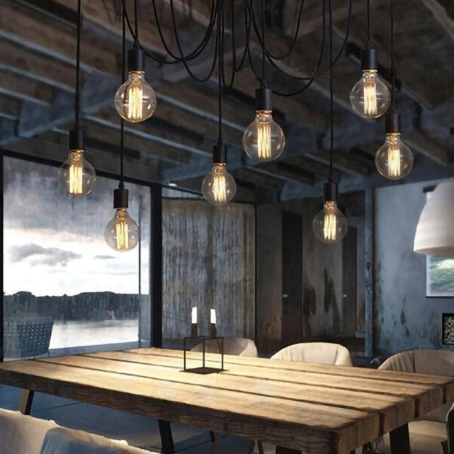 Alessio Retro Design Country Spider LED Hanglampen Metaal Zwart/Wit