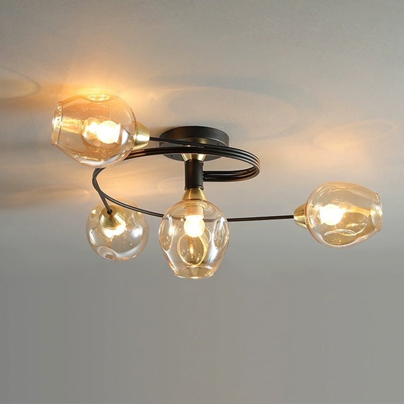 Valentina Moderne Mooi LED  Plafondlampen Stijlvol Zwart Metaal/Glas Slaapkamer