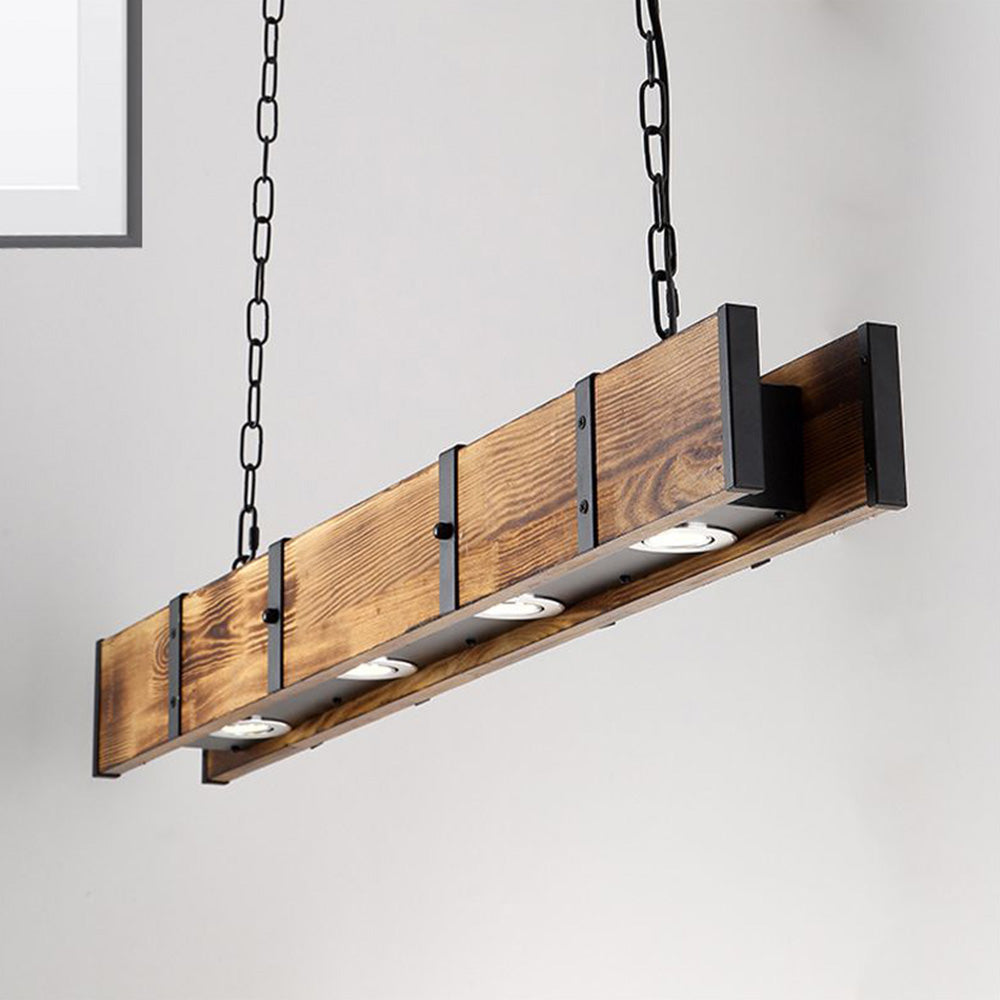 Alessio Industrie LED Hanglampen Zwart Metaal Hout Woonkamer Slaapkamer