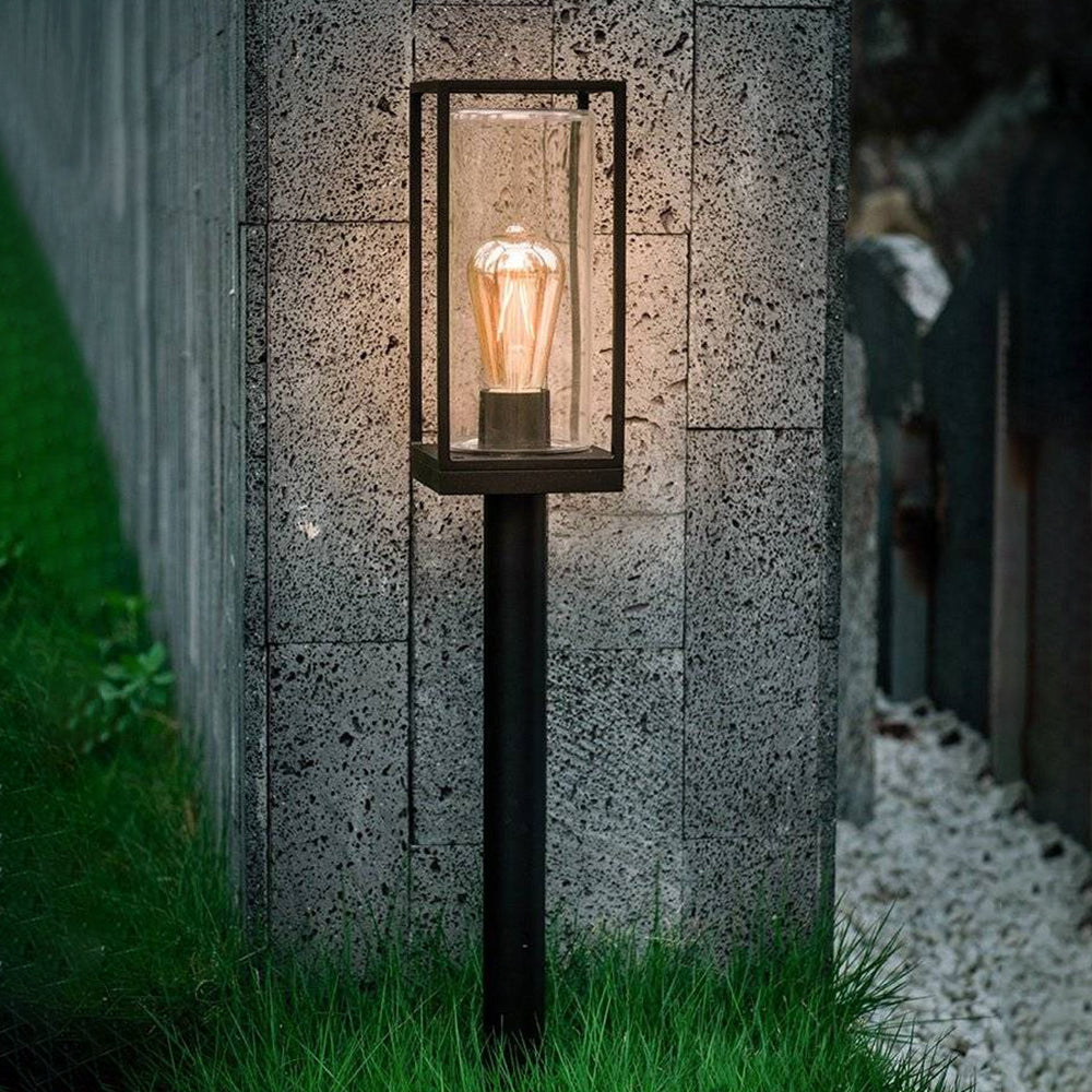 Pena Moderne Cilinder LED Buitenlamp Zonne Metaal/Glas Zwart Tuin/Stoeprand/Balkon