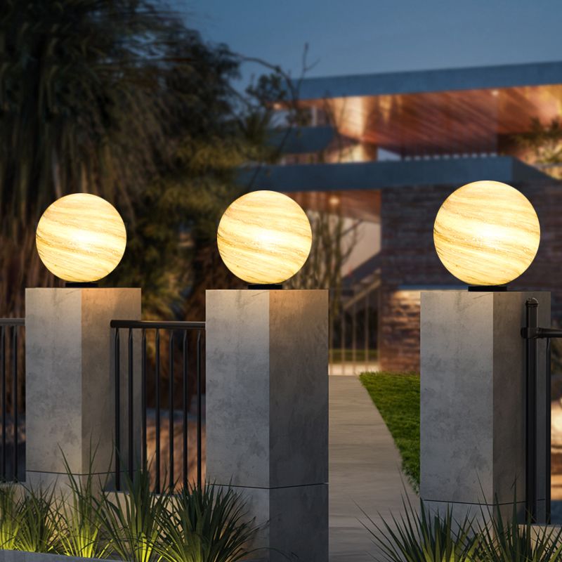 Elif Maanbol LED Zonne Energie Buitenlamp Geel/Blauw, Metaal/Glas, Vierkant