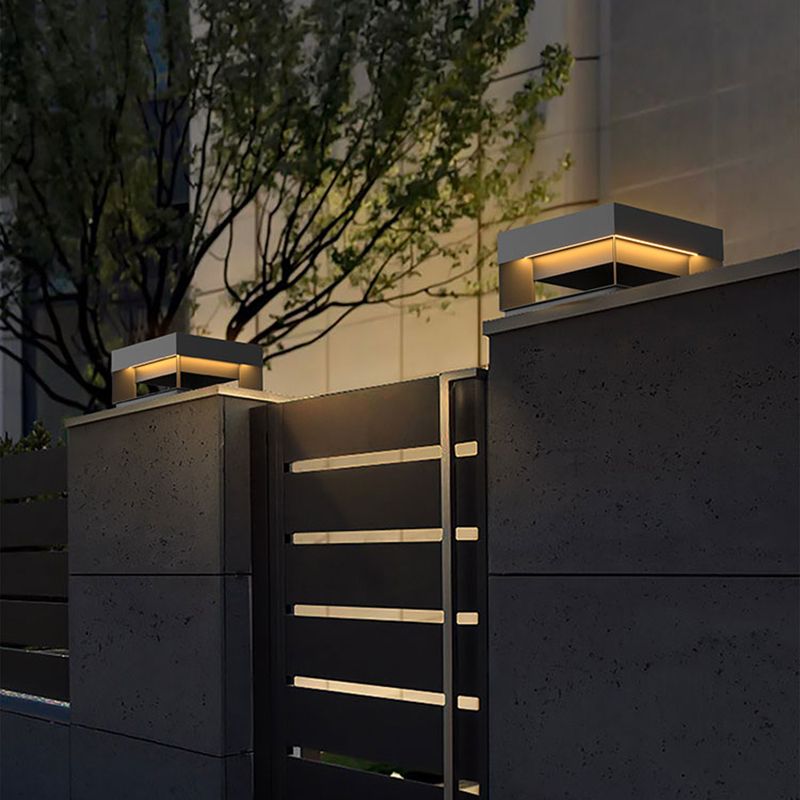 Riley Moderne LED Kubus Buitenlamp Zonne Metaal Zwart Tuin/Stoeprand/Balkon