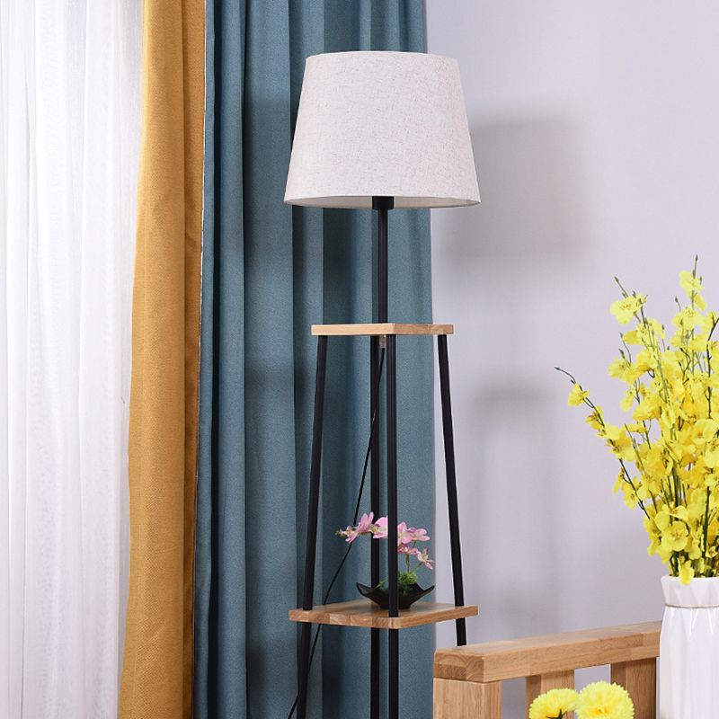 Eryn Moderne Design Kegel Vloerlamp Metalen Stoffen Zwart Slaapkamer/Kinderkamer/Woonkamer
