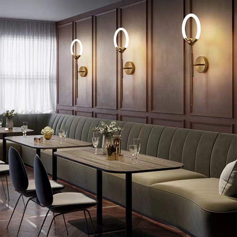 Arisha Moderne Ring Wastafel Wandlamp, Zwart/Goud, Eetk/Badkamer