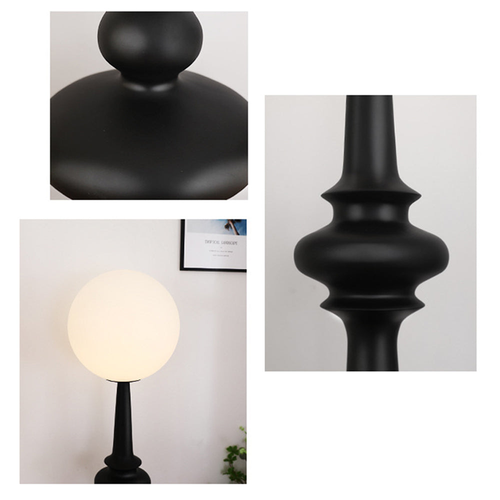 Salgado Rome LED Vloerlamp Zwart Metaal Glas Slaapkamer Eetkamer