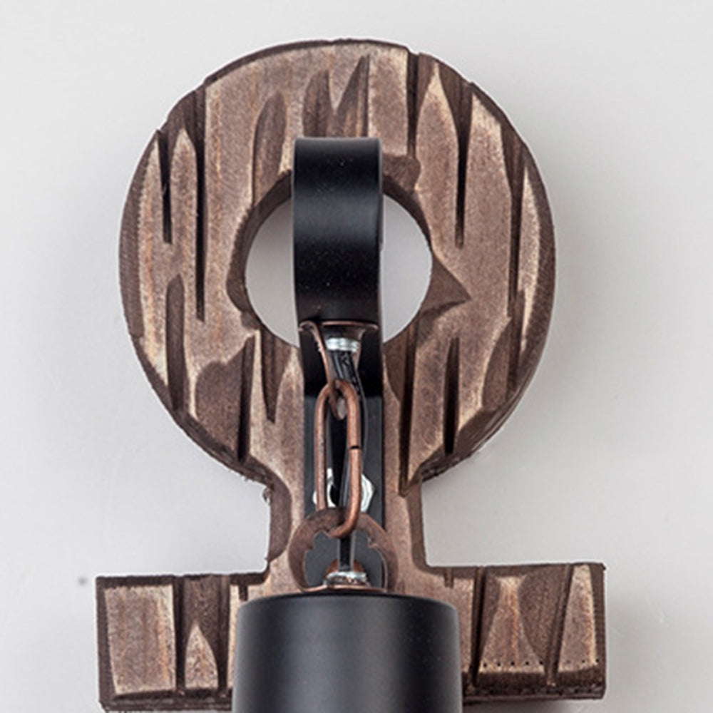 Austin Anchor Lantern Wall Lamp, Vintage/Antique, Wood, Bedroom