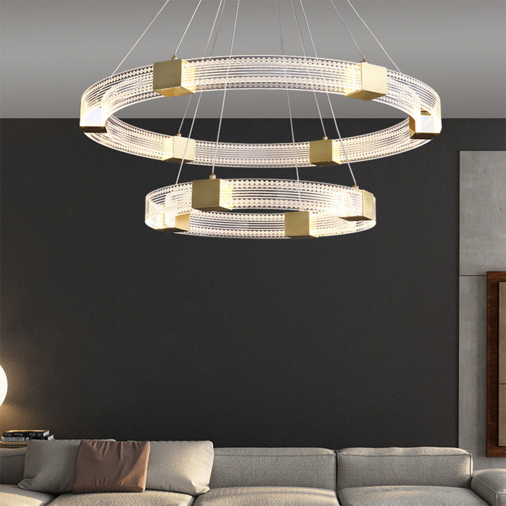 Evette Modern Ronde/Ovaal LED Hanglamp Acryl/Metaal Goud Slaap/Woon/Eetkamer