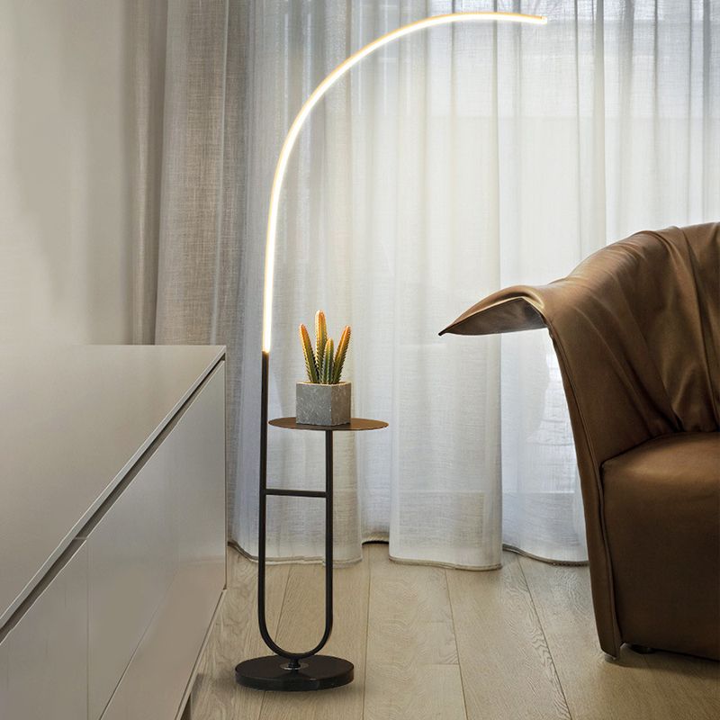 Edge Modern Nachtkastje Vloerlamp  Zwart Marmer/Acryl