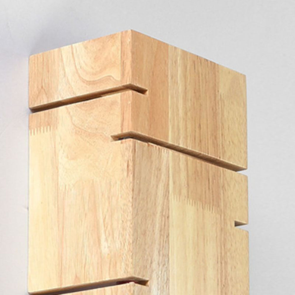 Ozawa Rechthoekig Modern Design LED Wandlamp Massief Hout Slaapkamer