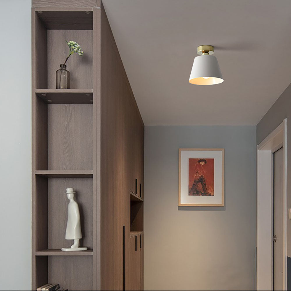 Quinn Cilindrische Metalen Enkele Plafondlamp Zwart/Wit Eetkamer