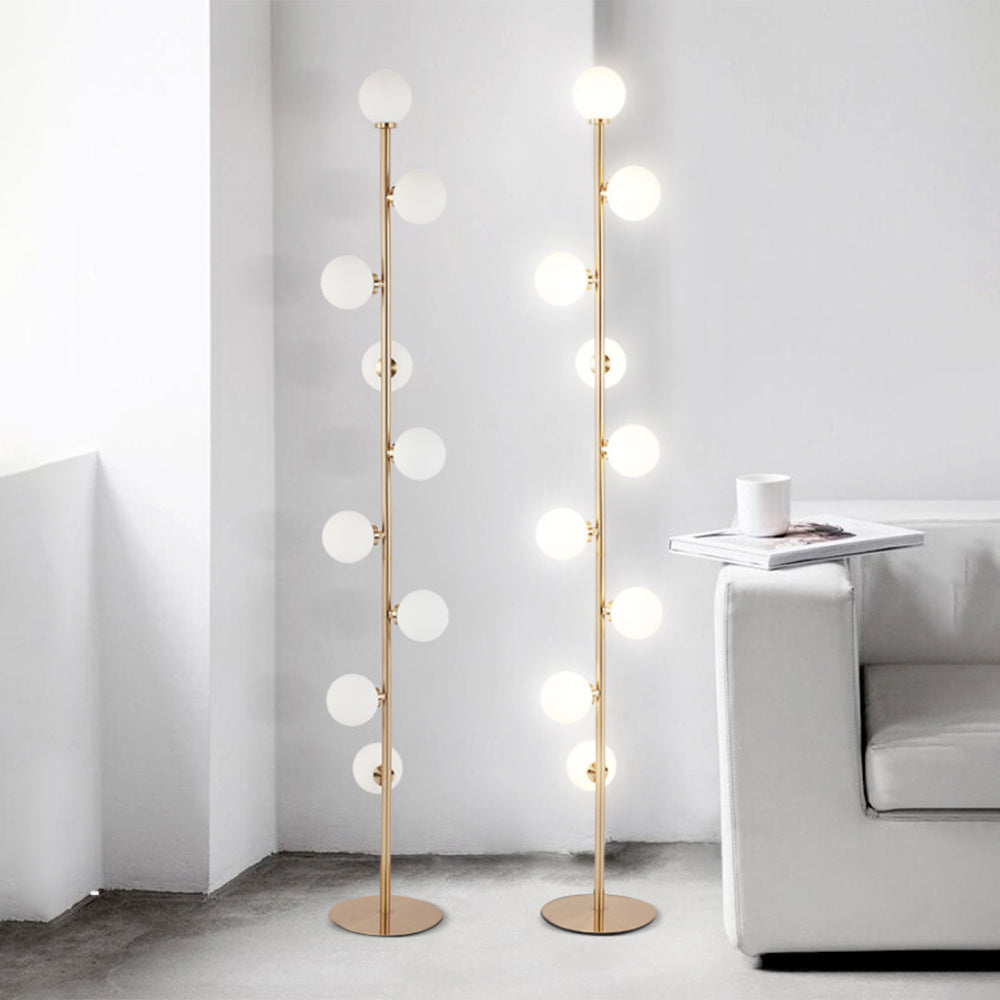Valentina Ronde LED Vloerlamp Ronde Wit Metaal Glas Slaapkamer Woonkamer