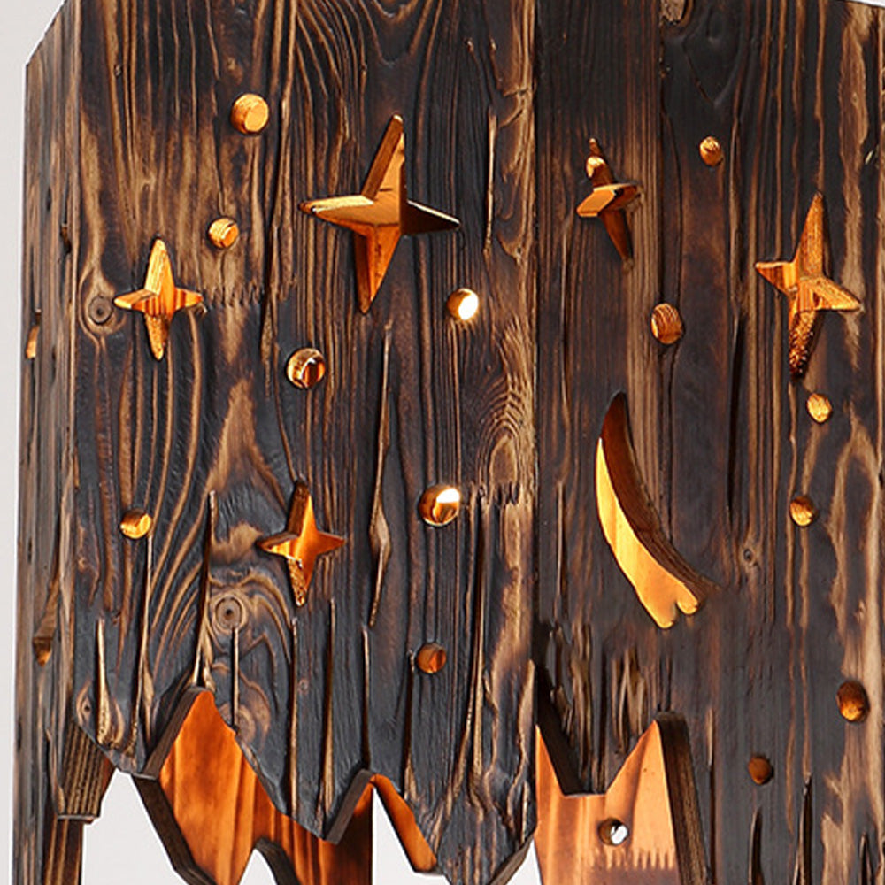 Austin Retro Starry Metal & Wood Pendant Light