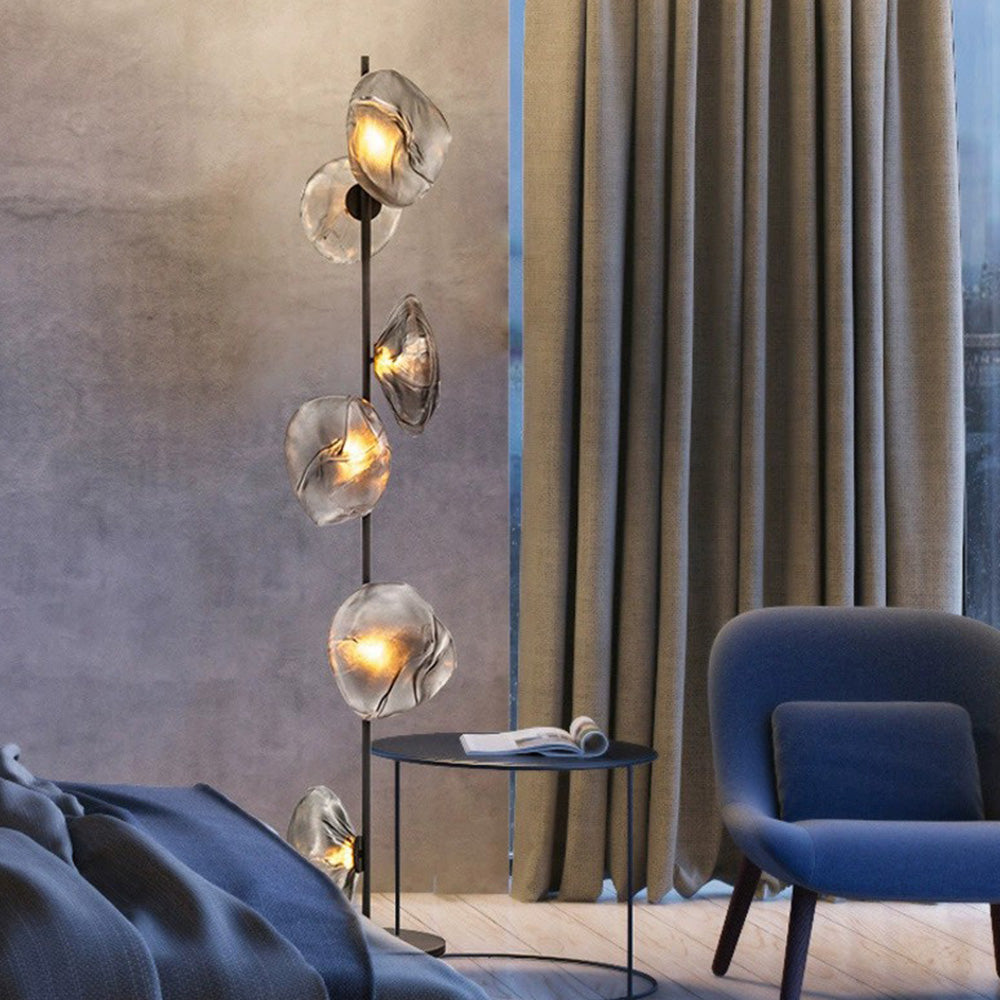 Byers Luxe LED Vloerlamp Zwart/Goud/Grijs Metaal/Glas Woonkamer
