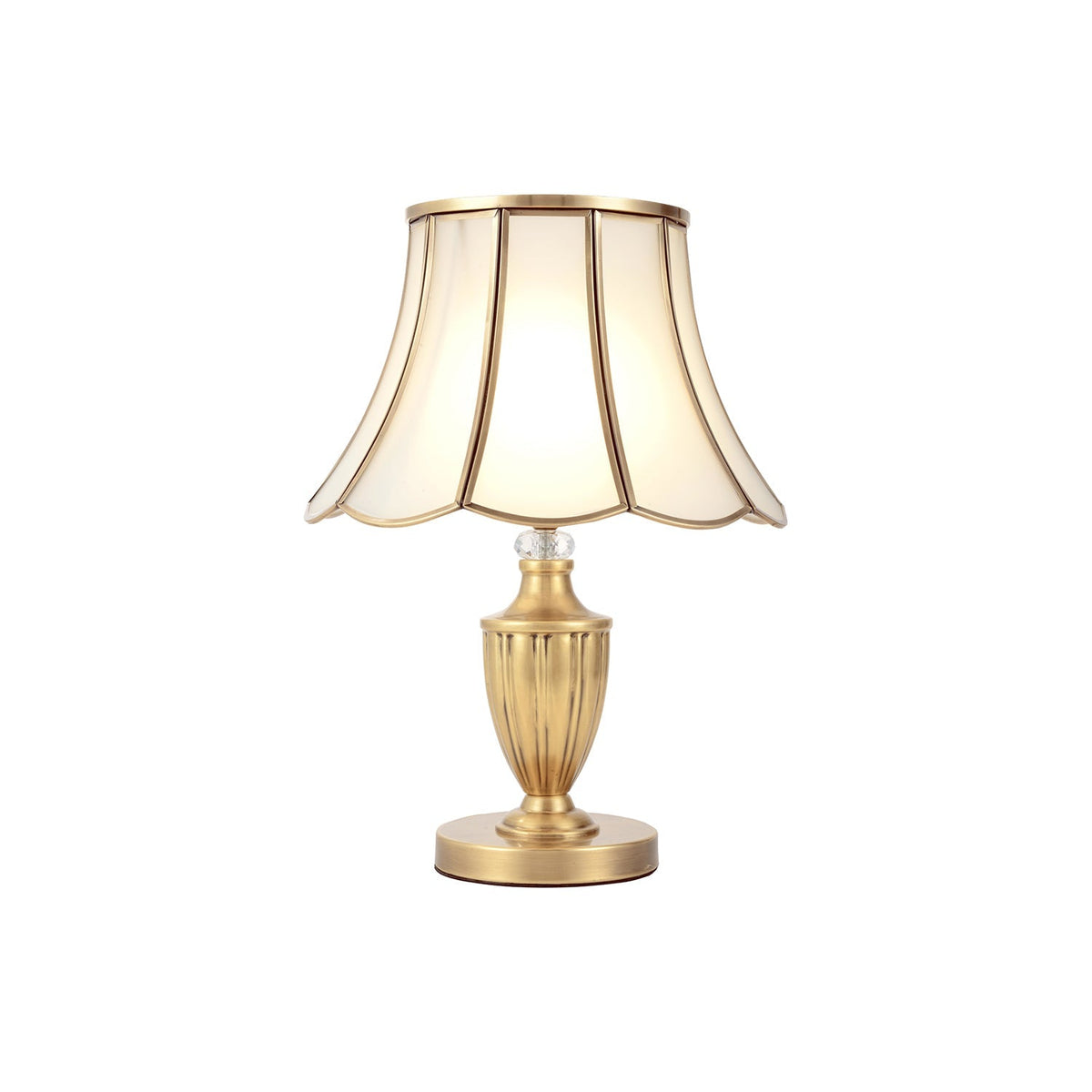 Valencia messing en glas vintage tafellamp