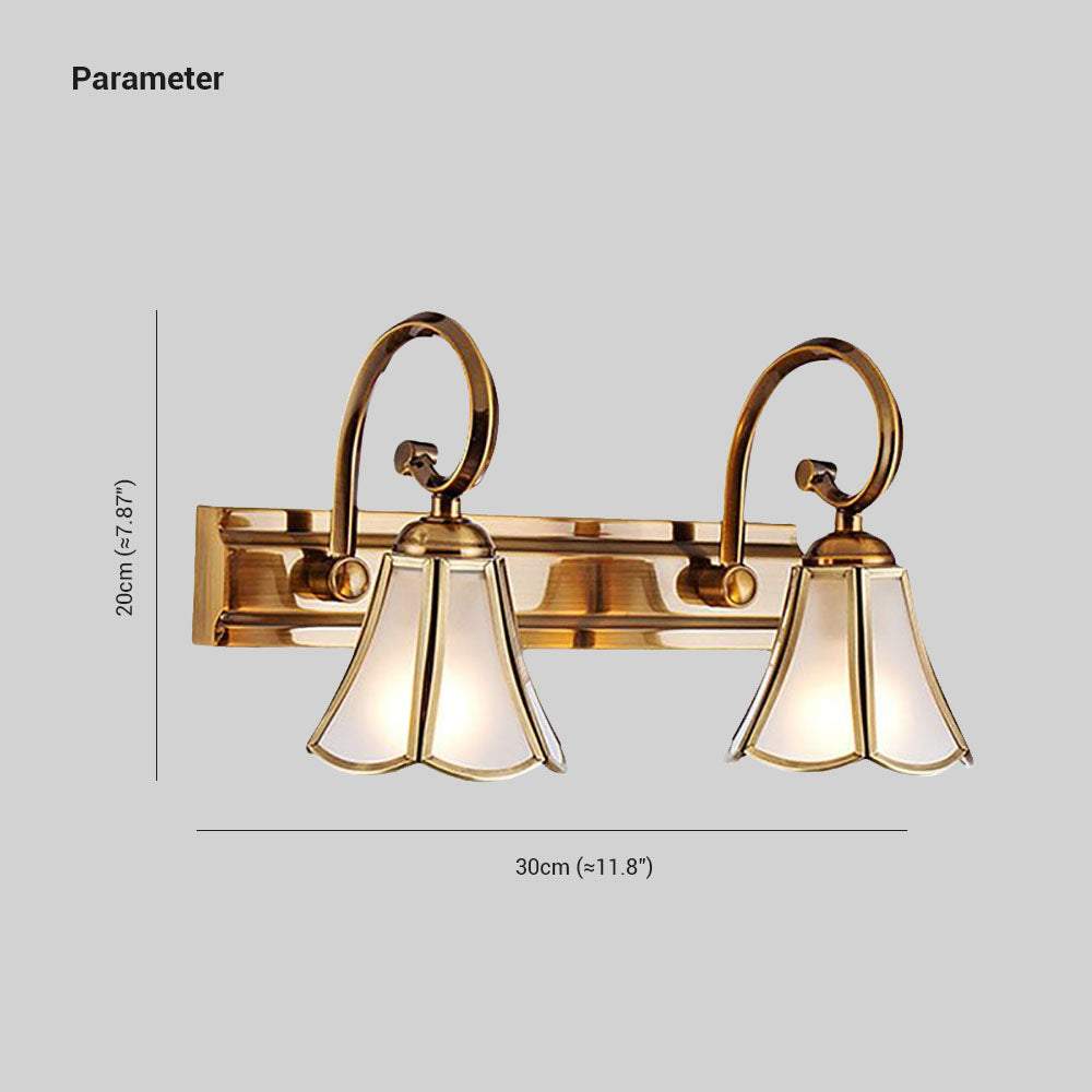 Félicie Vintage Design LED Wandlamp Bloem Metaal/Glas Goud Keuken Eetkamer/Woonkamer