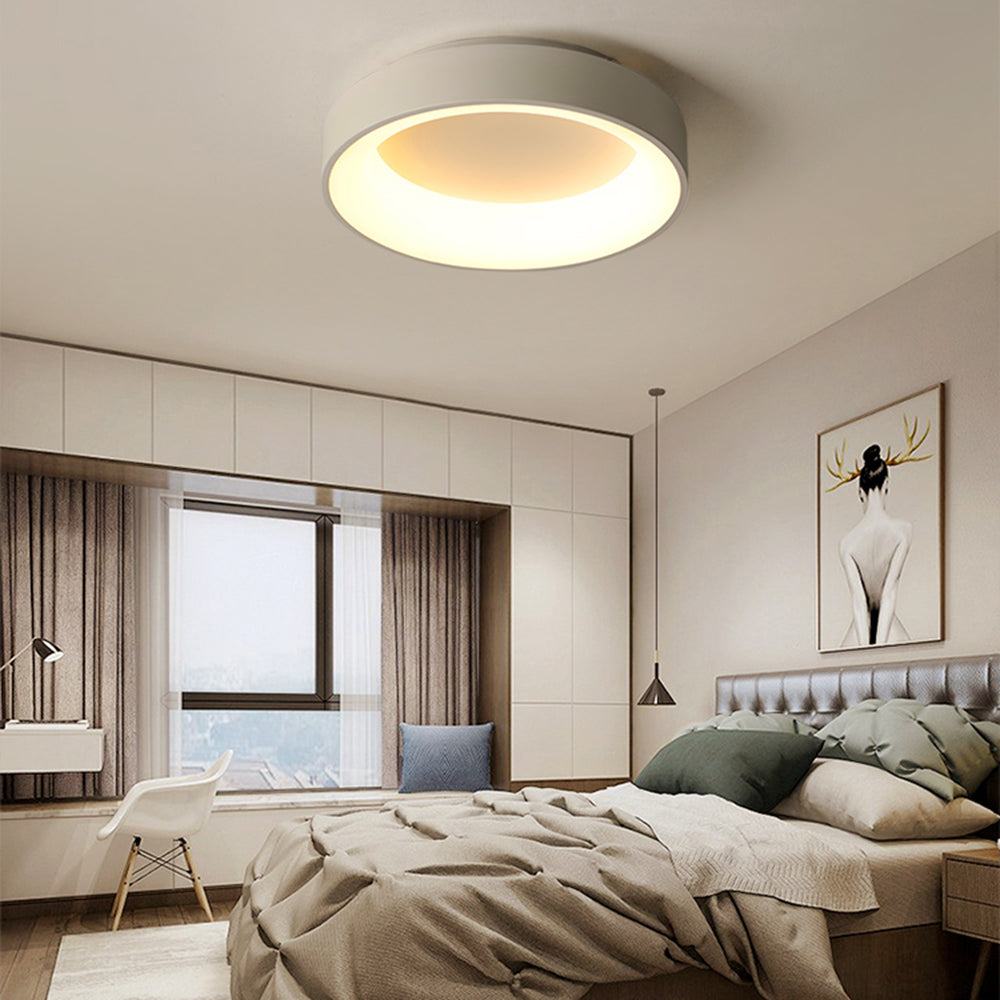 Quinn Moderne Ronde LED Plafondlamp Metaal/Acryl Wit/Grijs Woon/Eetkamer