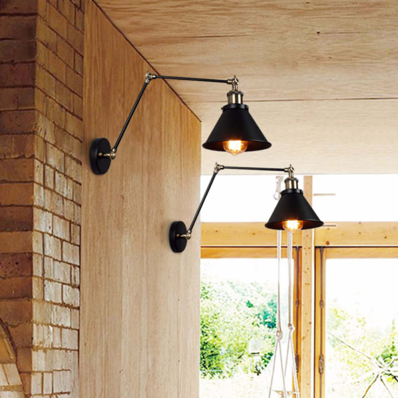 Brady Retro Ronde LED Wandlampen Metaal Slaapkamer Woonkamer