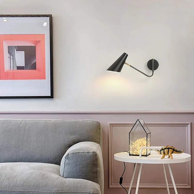 Brady Kleine LED Wandlampen Zwart Goud Metaal Woonkamer Eetkamer