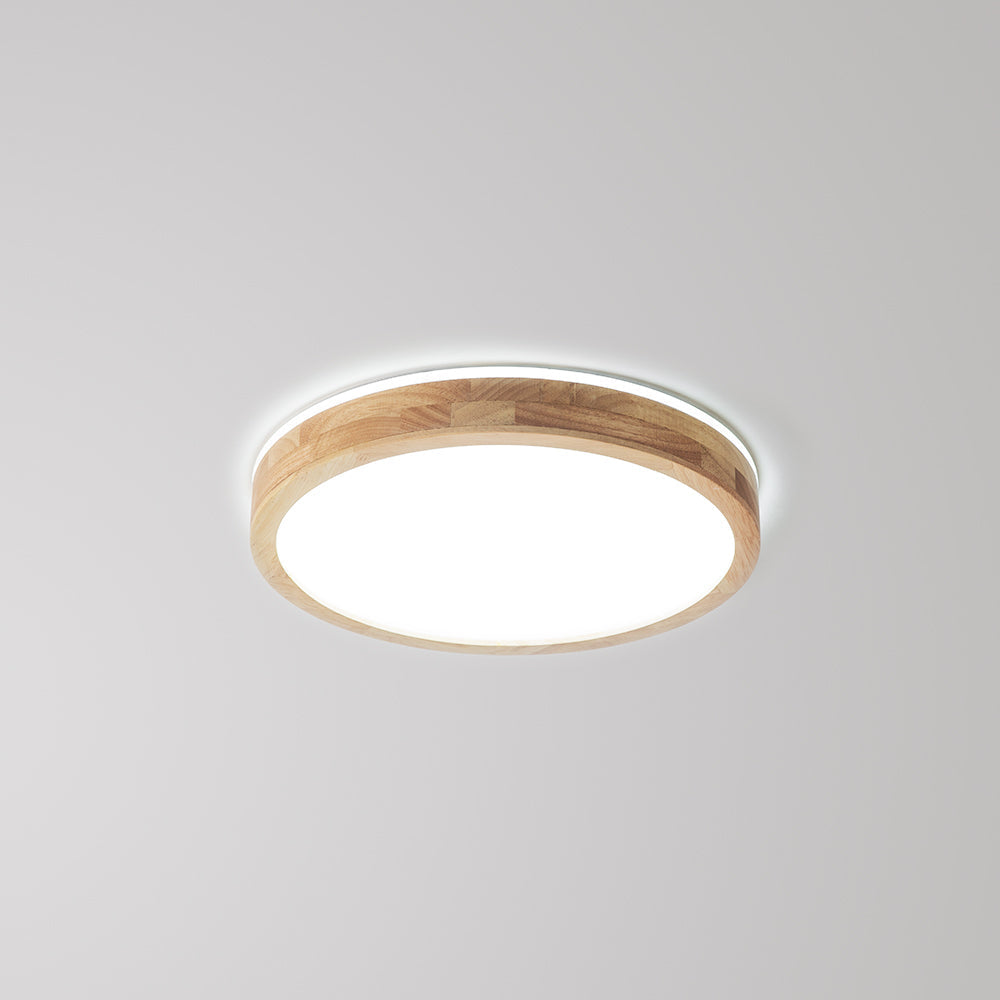 Ozawa Design Ronde LED Plafondlamp Hout Glas Woonkamer Slaapkamer